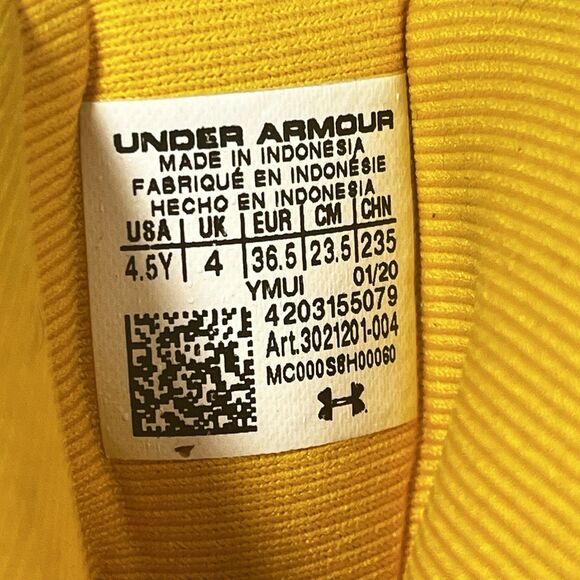 Under Armour UA Highlight Lux RM Jr Football Cleats 3021201-004 Youth 4.5 Yellow - Picture 9 of 10